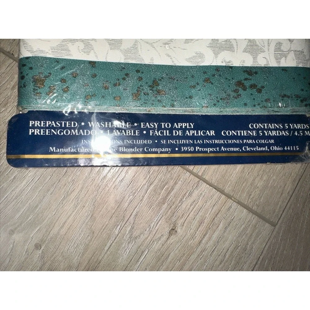 Vintage‎ Qty 4 Expressions Wallpaper Border Floral Green Trim Pre-pasted Sealed